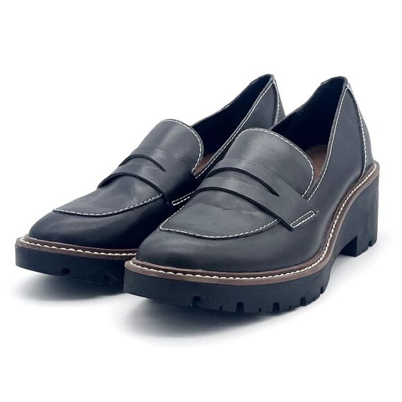 Blondo Waterproof Dulce Platform Loafer Black Leather Lug Sole Shoes Size 10 - Picture 5 of 16